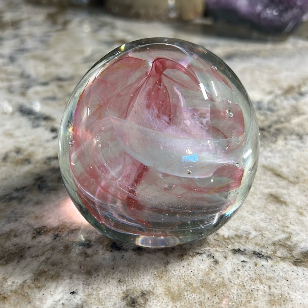 GLASS SPHERE PAPERWEIGHT